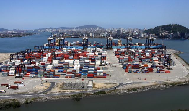 Aerial view of Santos Port