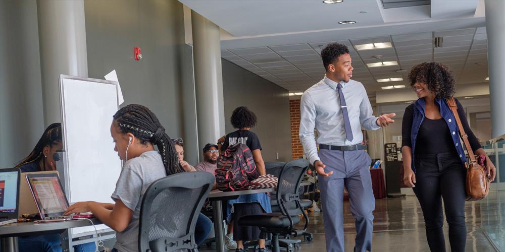 A photo shows law school students at North Carolina Central University (NCCU). Intel has announced a donation of $5 million over the next five years to the historically Black university. NCCU’s School of Law will use the donation to create a new tech law and policy center. (Editor’s note: Photo was taken in 2017, before COVID-19 pandemic. Currently, students, faculty and staff are required to wear face coverings and take full health and safety precautions. Credit: North Carolina Central University)