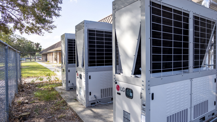 3 HVAC units outdoors