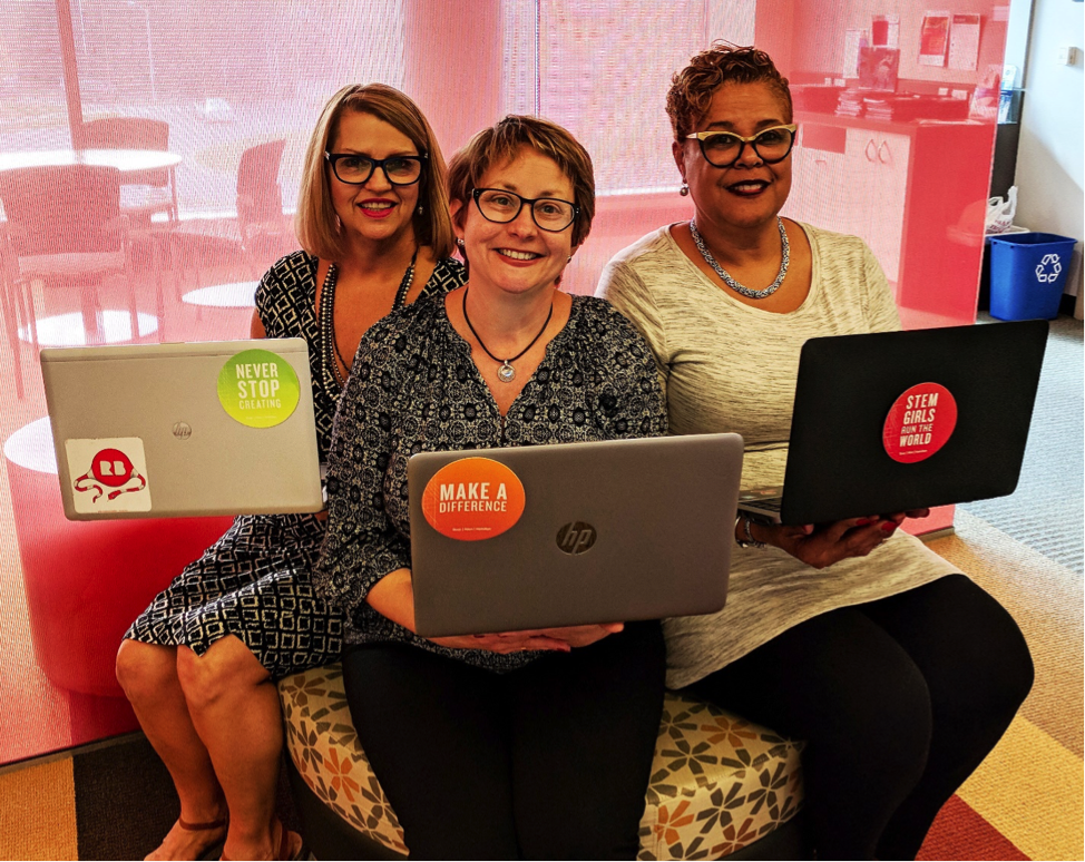 Pictured (from left to right): Booz Allen’s Barbara Cano, Allison Palmer and Regina Crump.