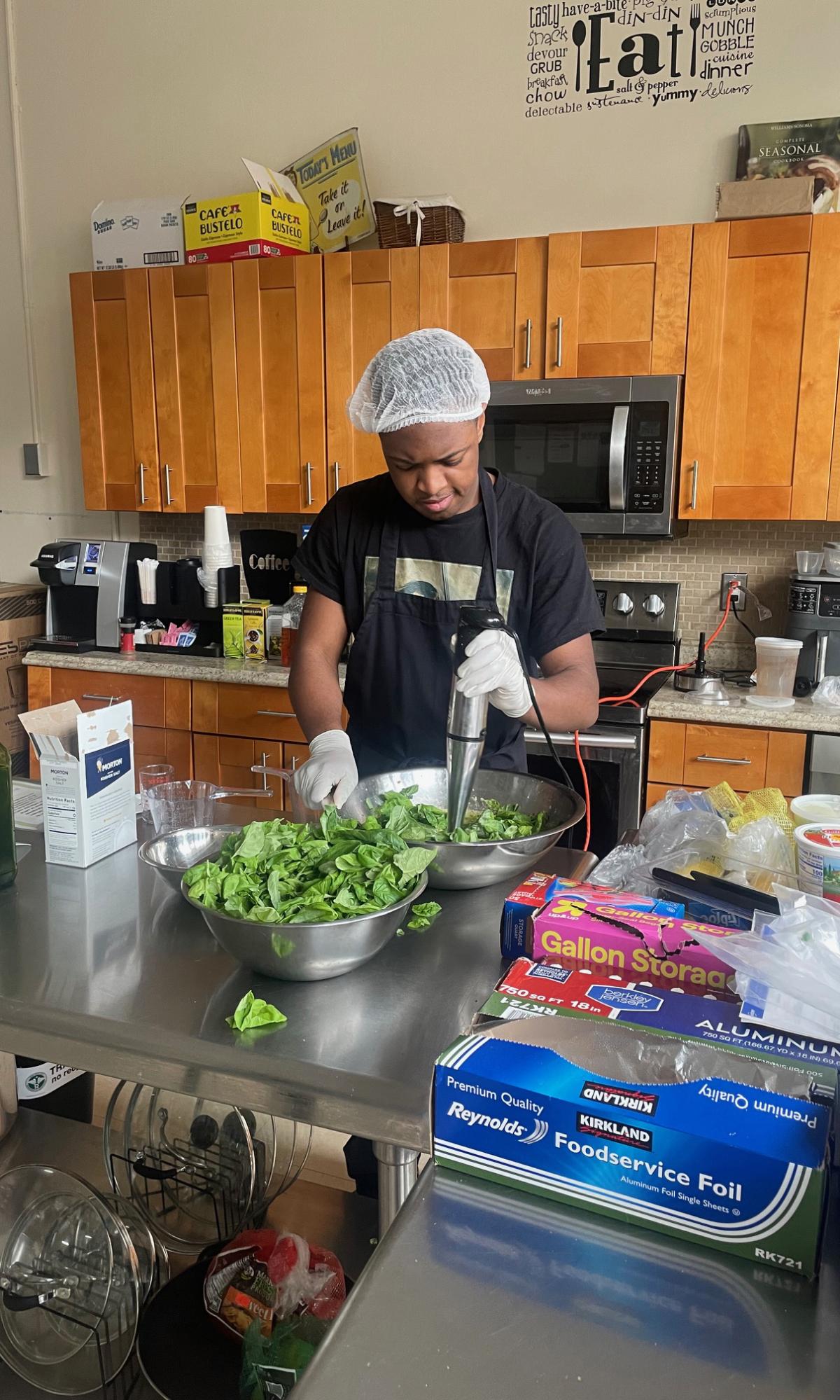 person working in a kitchen