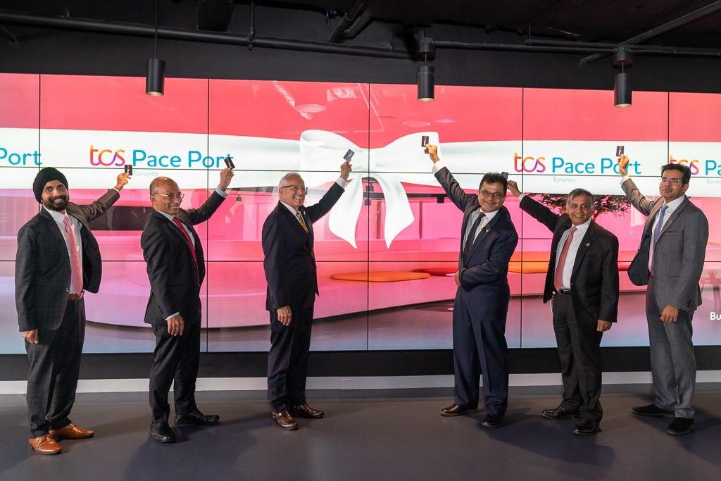 photo from the inauguration of Pace Port (TM) of the digital ribbon cutting