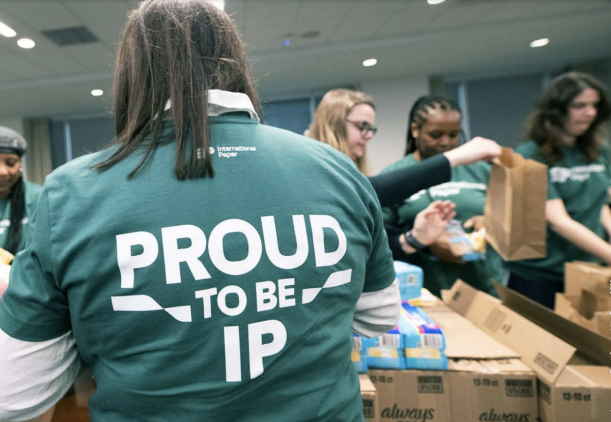 Fighting Period Poverty Communities sorting period care kits 