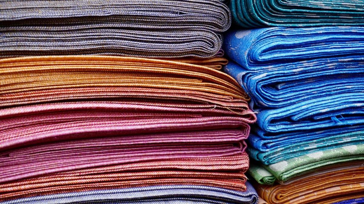 Colourful textiles and fabrics
