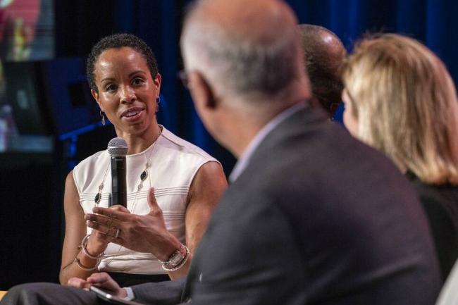 Lauren Smith, co-CEO of consulting firm FSG and a pediatrician, likes to focus on the well-being of communities as a whole. Photo credit: Global Philanthropy Forum