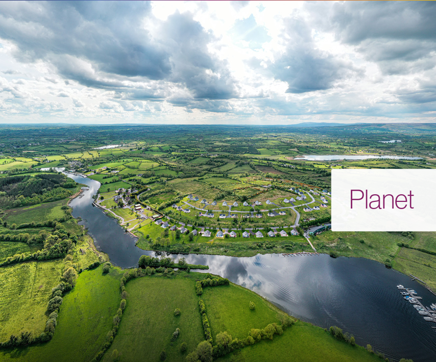 As a neighbor to The River Shannon, the longest river in Ireland and the British Isles, Jazz participates in protection efforts in the surrounding area. Aerial view of the River Shannon and town.