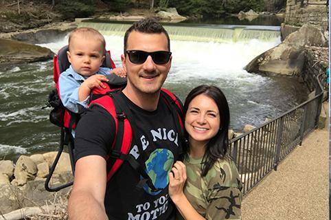 Penn, Mark and Ashley Bezilla enjoying a family outing. Mark took five weeks off with pay to spend time with his son Penn.