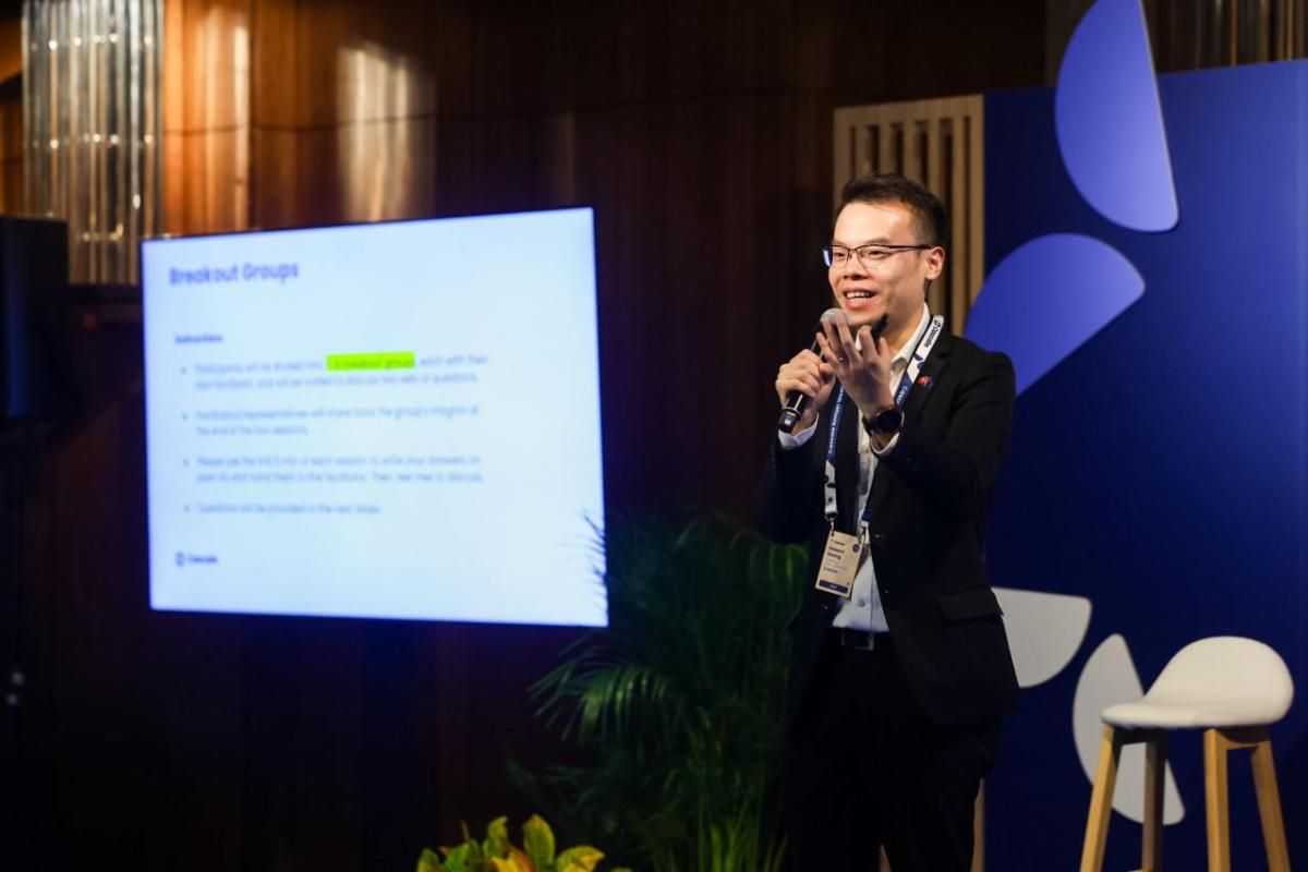 Howard Kwong, senior manager, Public Affairs, APAC, at Cascale, presenting at the Annual Meeting in Hong Kong