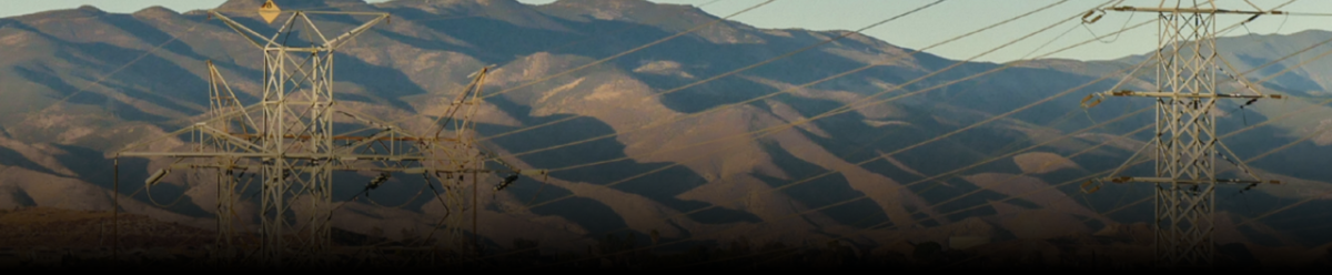 mountain view with power lines 