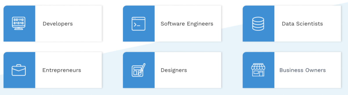 Developers, Entrepreneurs, Software engineers, Designers, Data Scientists, Business Owners
