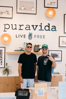 Griffin Thall and Paul Goodman in a Pura Vida store