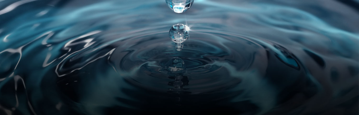 Drop of water making ripples