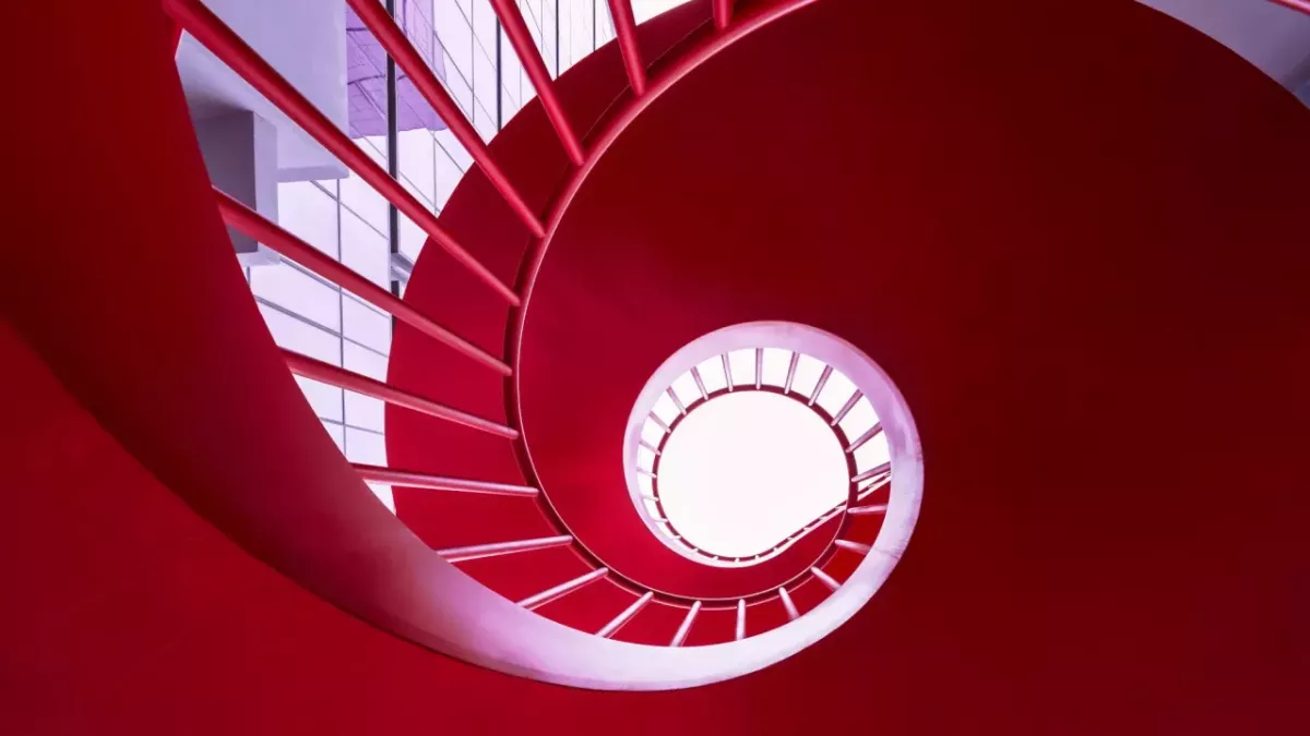 red spiral staircase 