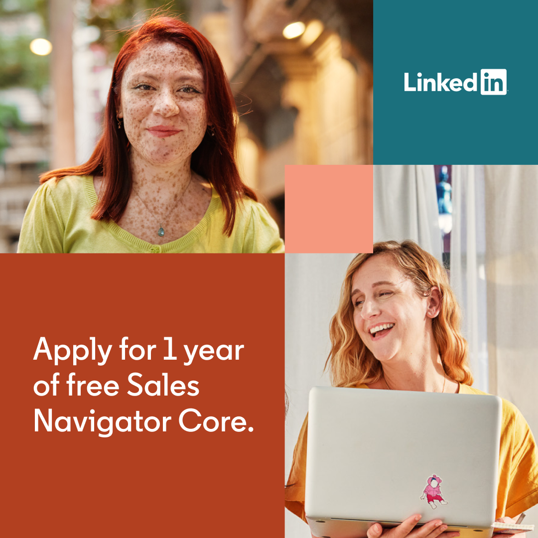 "Apply for 1 year of free Salves Navigator Core." with image of two people smiling