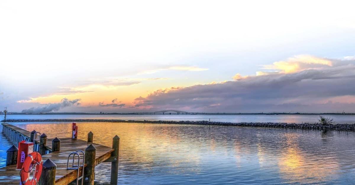 looking out over water