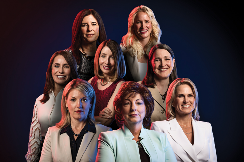 Terri Harwood // Katie Bowman Coleman // Amy B. Robinson // Monica Martinez Lilly Epstein Stotland // Christine Sitek // Tricia Ruby // Sara Blackmer (Photo courtesy of DBusiness)