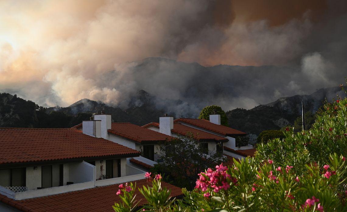 Smoke on the horizon due to wildfires 