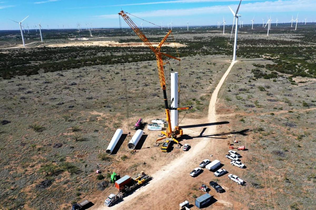 Wind farm construction site