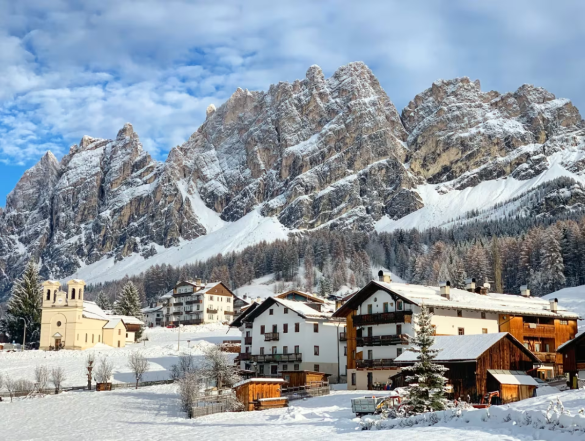 Olympic village in the snow