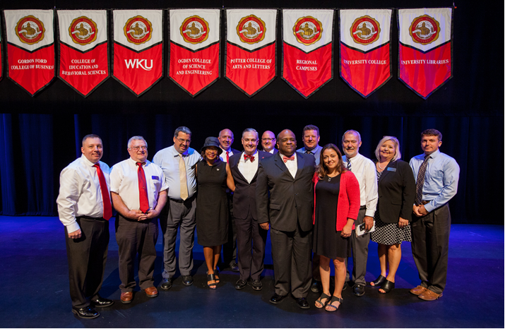 Members of Sodexo stand with Dr. Timothy C. Caboni, President of Western Kentucky University and Bryan B. Russell, Chief Facilities Officer at WKU