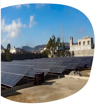 Rows of rooftop solar panels