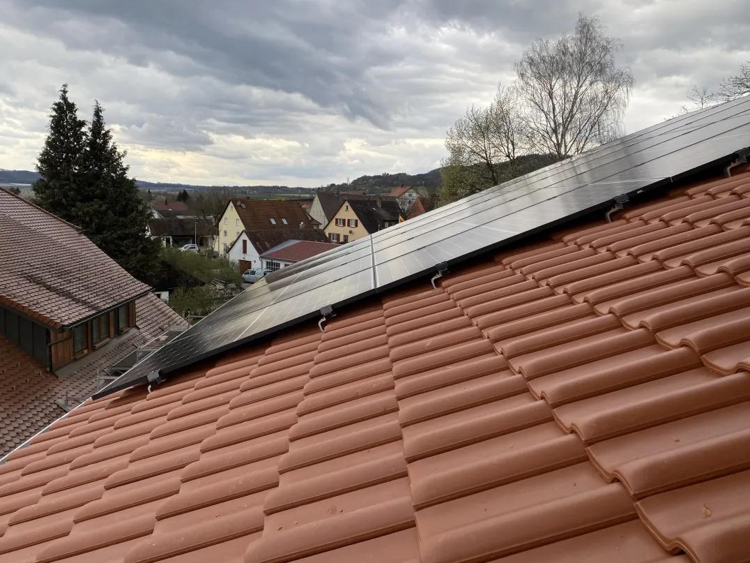 Solar panels on a rooftop.