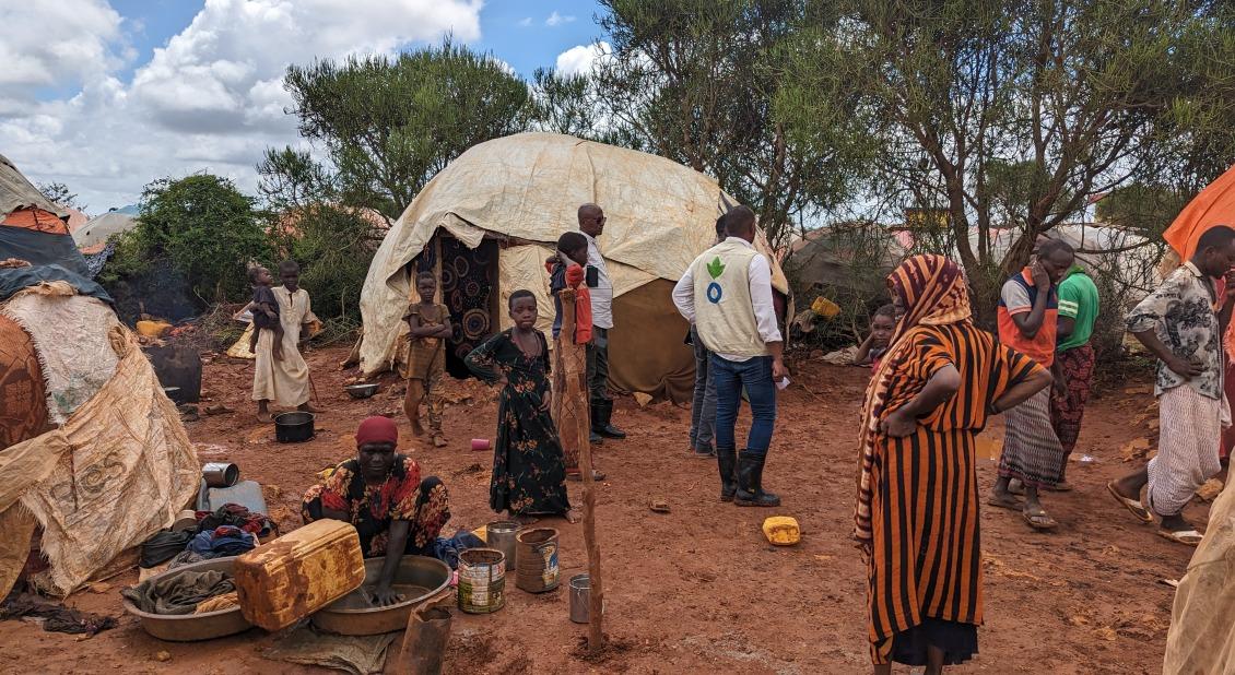 Action Against Hunger team in Baidoa assessing the condition in Tuugsoy displacement camp hours after heavy rains.