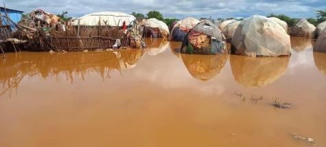Displaced families in fragile, temporary shelters are highly vulnerable to the floods.