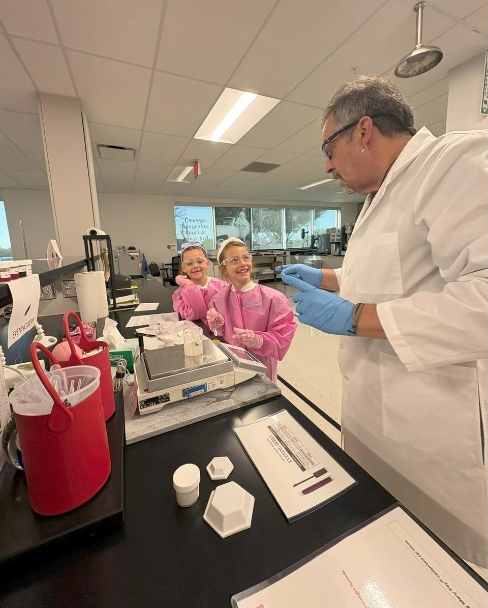 girl scouts in laboratory