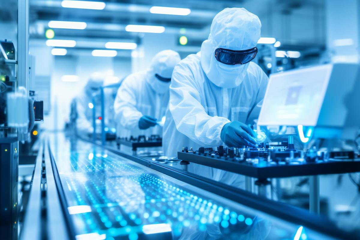people working on semiconductor supply