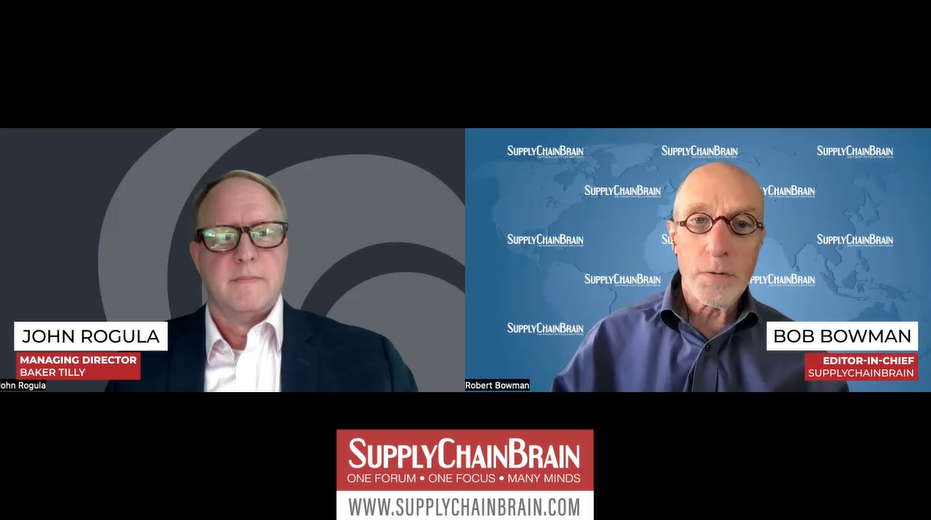 Image courtesy of SupplyChainBrain John Rogula and Bob Bowman in a virtual meeting