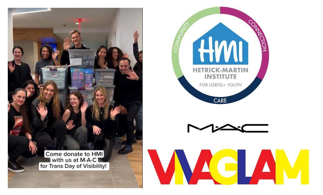 Group photo next to HMI, MAC, and VIVA GLAM logos