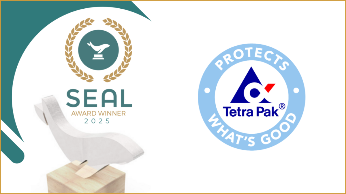 SEAL Award Winner 2025 logo and Tetra Pak Protects What's Good logo