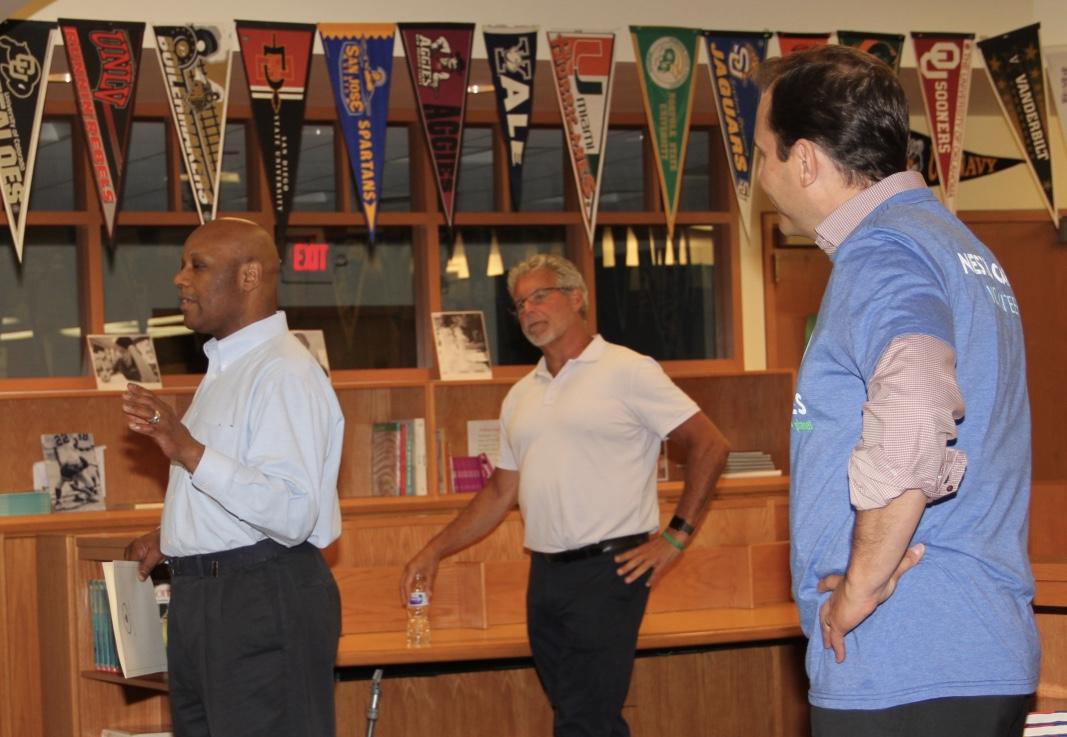 Michael Pollard, Chief of Staff for the Mayor of Stamford, presents a proclamation on behalf of the city to Nestlé Waters North America CEO Fernando Mercé at Domas youth center in Stamford. The proclamation declared August 2, 2018 “Nestlé Cares Day” in honor of the company’s national day of service.