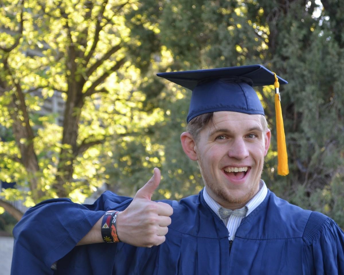 A college graduate excited to start his career in sustainability
