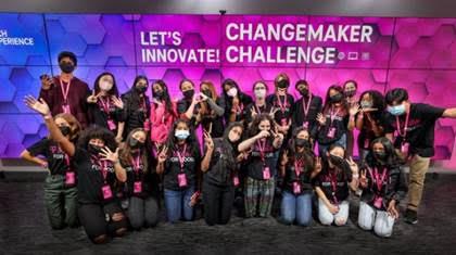 group of teens at the Changemaker Challenge