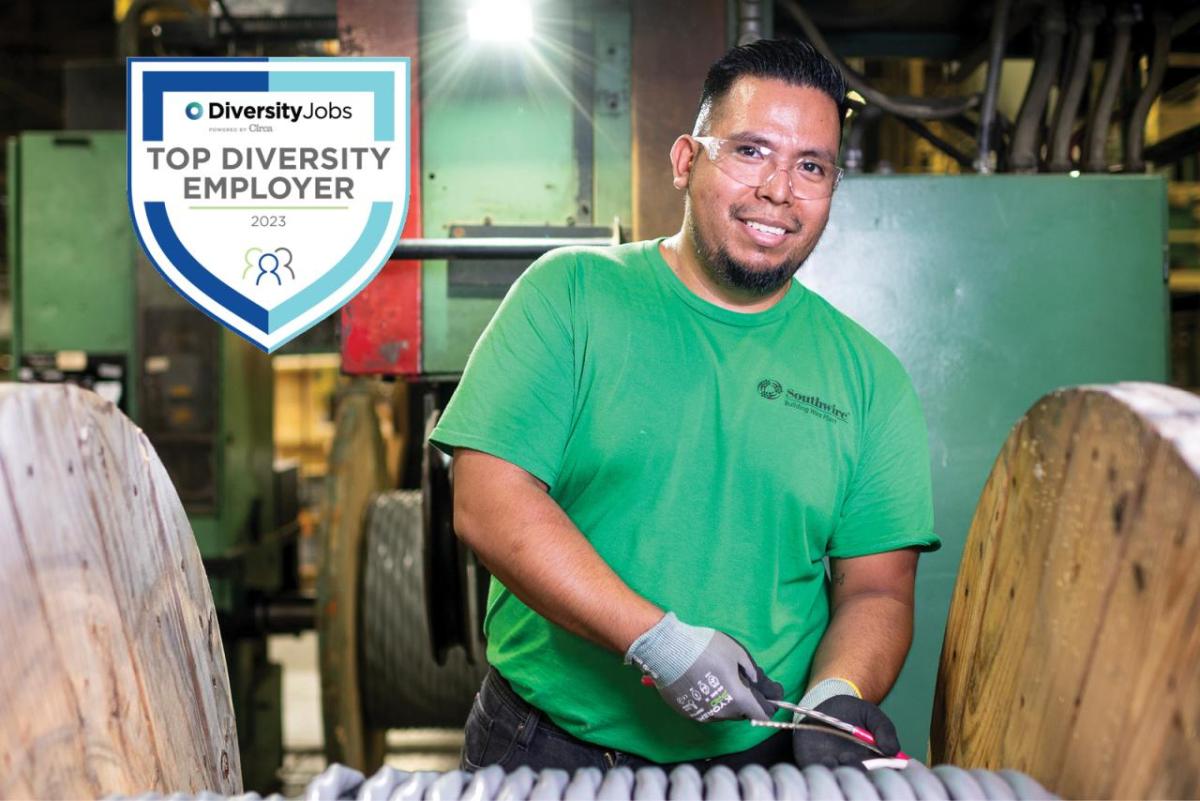 Worker from Southwire with logo DiversityJobs To Diversity Employer