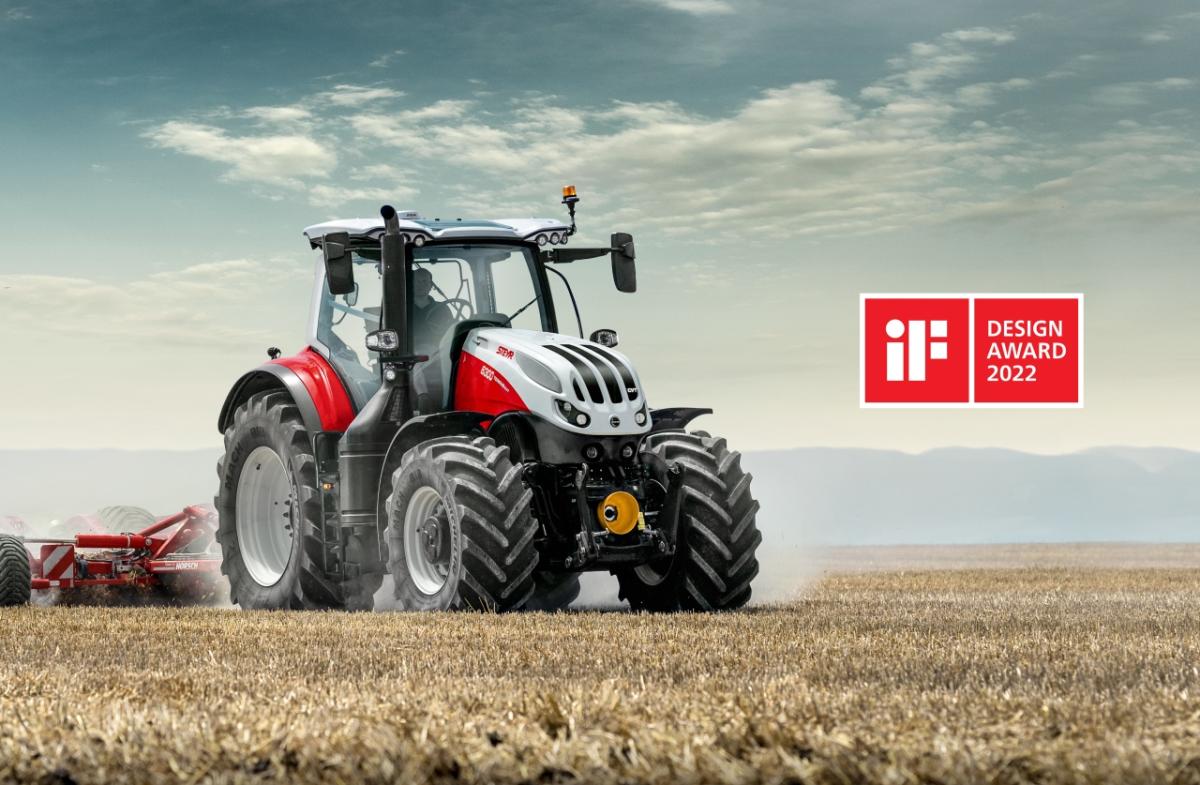 STEYR 6300 Terrus CVT receives iF Design Award Terrus CVT tractor in field