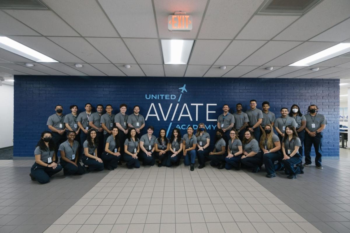 Students at Aviate Academy pose for a class photo