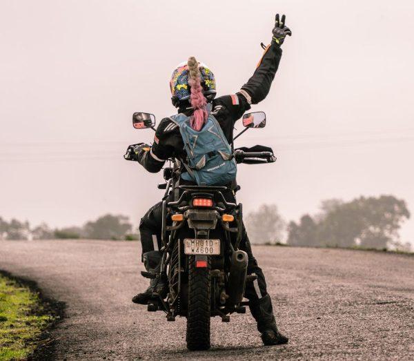 Vishakha on bike