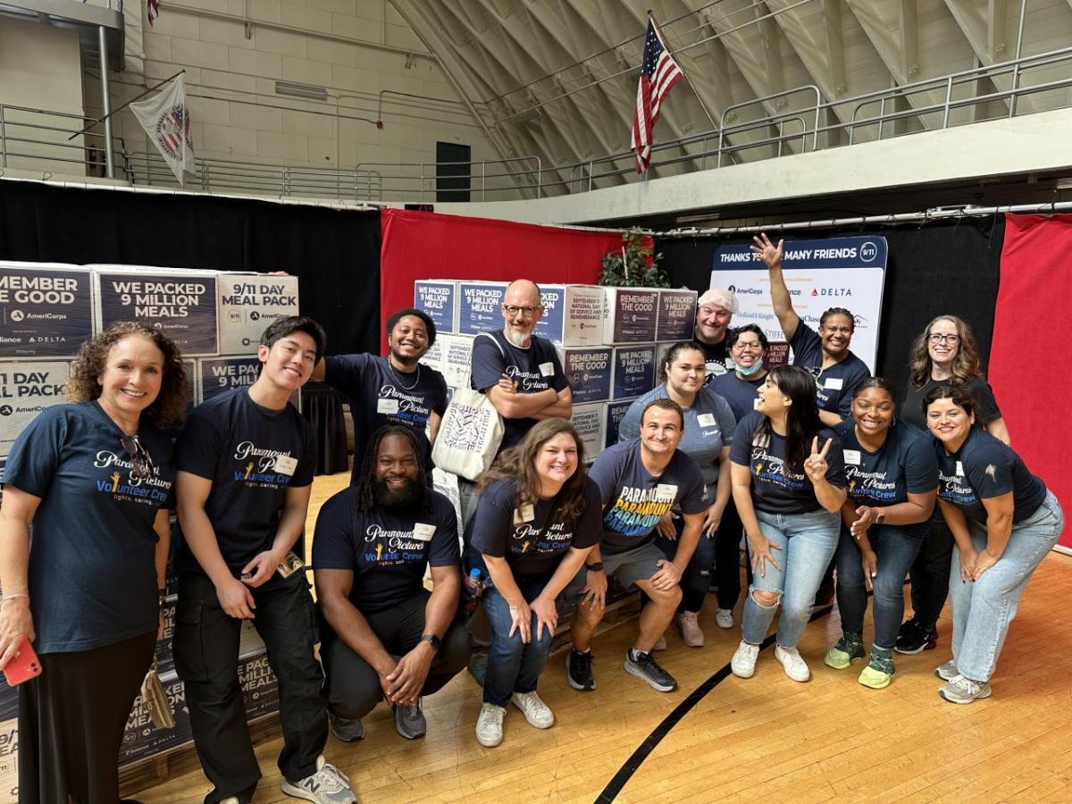 Volunteers posing for a photo