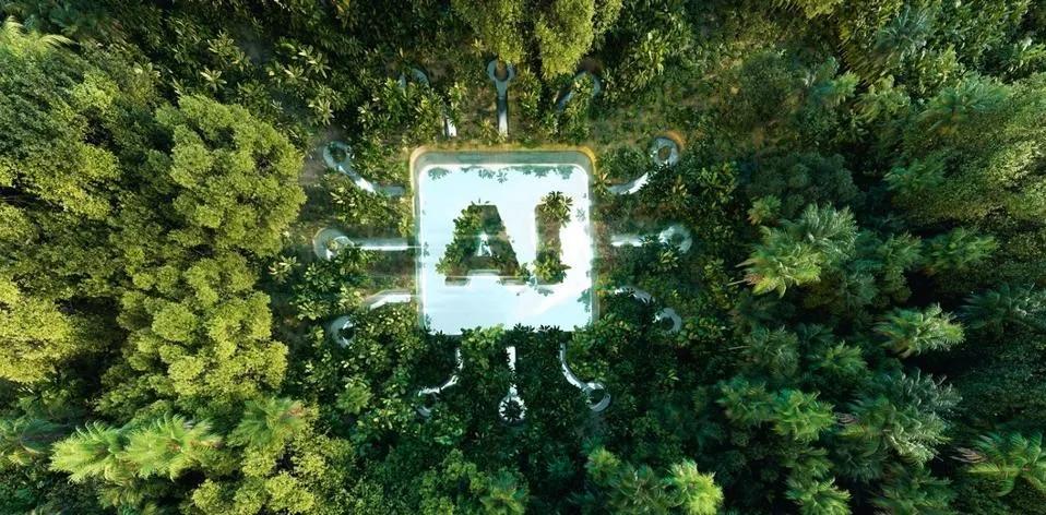 From optimizing energy use to enhancing supply chain visibility, AI has the potential to transform how businesses deliver on their sustainability commitments. getty. Image courtesy of Forbes "AI" amongst trees