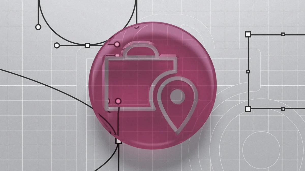 Image courtesy of Fast Company Digital grid paper with clear red circle central with a briefcase and location symbol. Random lines and shapes around it.
