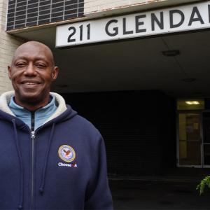 Freddie Tucker shown in front of 211 Glendale.