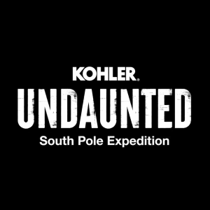 Black background with white lettering "Kohler. Undaunted South Pole Expedition."