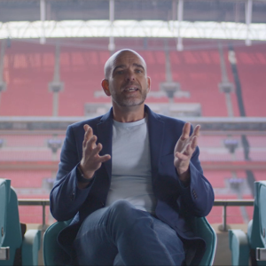 Matt Stag in an empty stadium