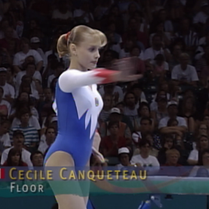 Cecile Canqueteau performing a gymnastics routine