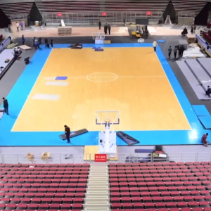 Stadium being changed to ice skating rink