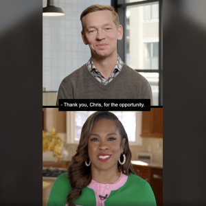 two people talking during a virtual video call