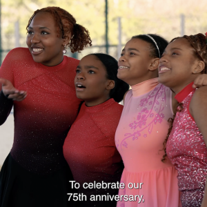Young girls skating in Harlem.